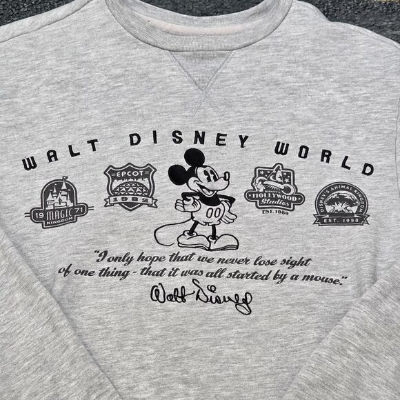 Walt Disney World Mickey Sweatshirt Gray Crewneck Park Graphics Vintage Vibes - Picture 3 of 6